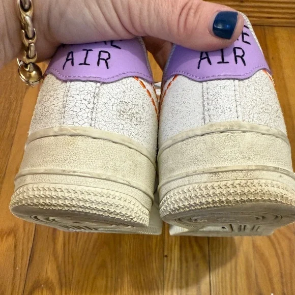 Nike Air Force 1 '07 SE Low Sz 7.5 Women Retro Shoes Beige Purple DX2348-100 - Picture 12 of 12